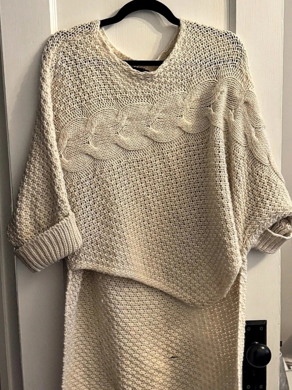 Textured Knit Sweater in Cream Like New